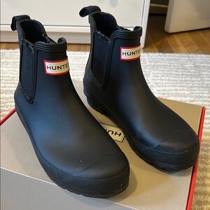 Hunter Black Ankle Rain Boots